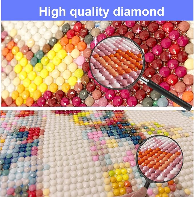 KEYRANKE 2 Pack Princess Diamond Painting Kits for Adults 5D DIY Diamond Art Kit Paint with Round Full Drill Diamonds for Beginners Gem Paintings Art for Home Wall Decor Gifts (30X40 cm)
