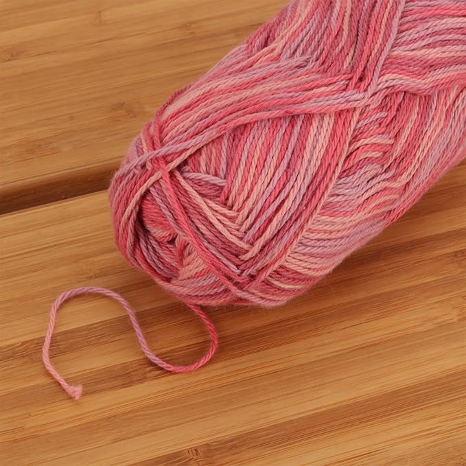 JubileeYarn Cotton Select Yarn - 50g/Skein Sport Weight - Taste of Berry - 4 Skeins
