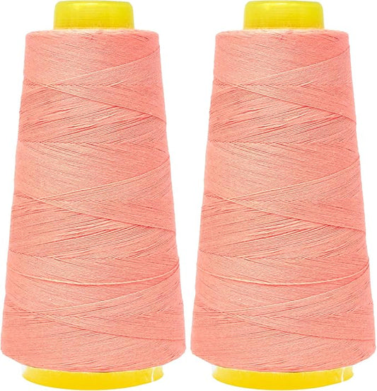 Mandala Crafts Blush Thread Cones for Machine and Hand Quilting - 2400 Yds 50 WT Multiple Purpose Mercerized 100% Cotton Threads for Sewing Machine Serger Embroidery