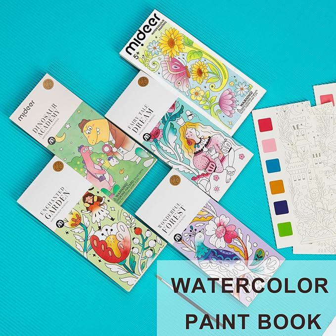 Pocket Watercolor Book Set, Watercolor Painting Book,Watercolor Bookmarks for Kids, Beginning, Students Painters Christmas Gifts (5 PCS)