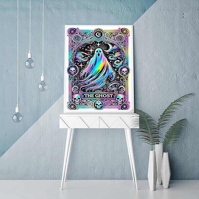 CZYWJMEI 5D Halloween Diamond Painting Kits for Adults Beginners,DIY Ghost Diamond Art,Full Round Drill Diamond Dot Gem Art Kits,Home Wall Decor 12x16 Inch