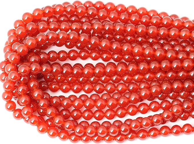 45PCS 8mm Natural Red Agate Gemstone Round Loose Beads for Jewelry Making 1 Strand 15"