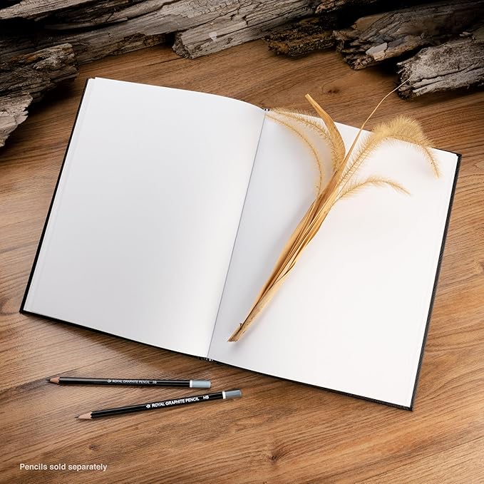 Pentalic - 11"x 14" Hardbound Sketchbook, 110 Sheets, Black