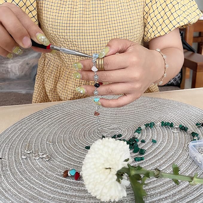 xmada jewelry making supplies kit - 1587 pcs beads, crystal beads, jewelry pliers, beading wire, earring hooks, rings, bracelets for girls and adults