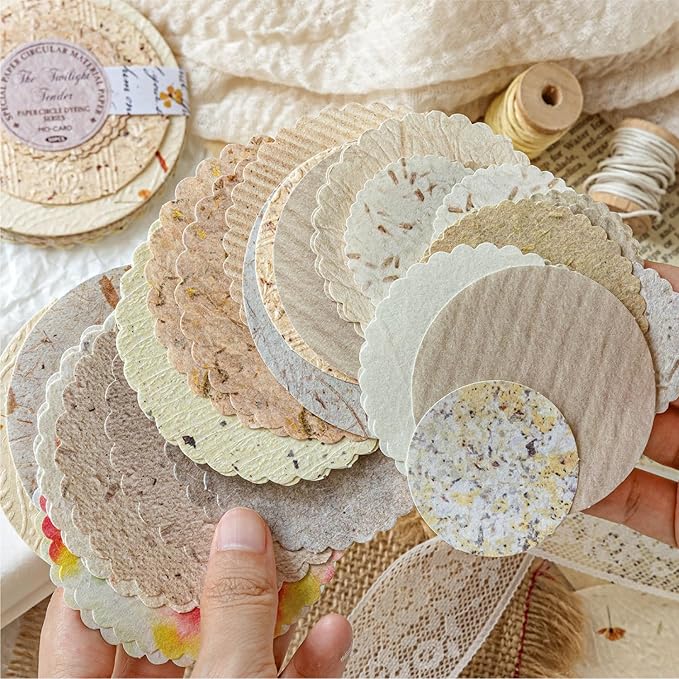 300Pcs Scrapbook Supplies Kit, Round Edge Colorful Textured Embossed Rice Decoupage Paper for Scrapbooking, Junk Journaling, Card Making, Mixed Media Collage, Vibrant DIY Decorative Materials Gift Set