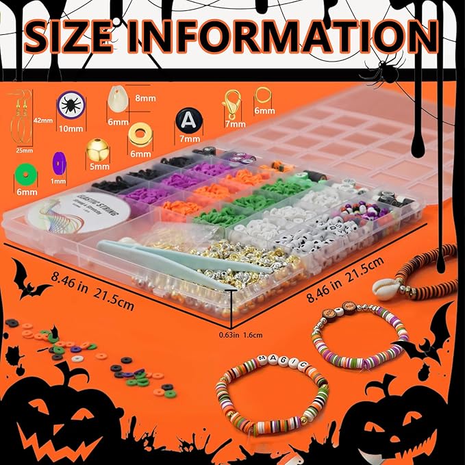WANSPOORTS 3200+pcs Polymer Clay Beads Charms Friendship Bracelet Necklace Earring Jewelry Making kit, Accessories for Arts Crafts DIY Gifts for Women Girls ((3200+Pcs))