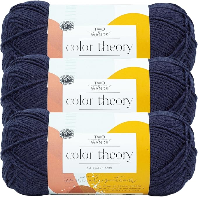 Lion Brand Yarn, Color Theory Worsted Weight Yarn for Knitting and Crochet, Admiral, 3 Pack, Acrylic Fiber with Modern Color Palette, Perfect for Sweaters, Hats and Cozy Blankets