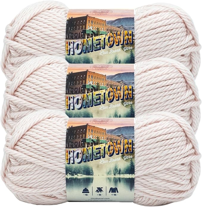 Lion Brand Yarn Hometown Yarn, Super-Bulky Yarn for Knitting, Crocheting, and Crafting, 3 Pack, Dillon Quartz