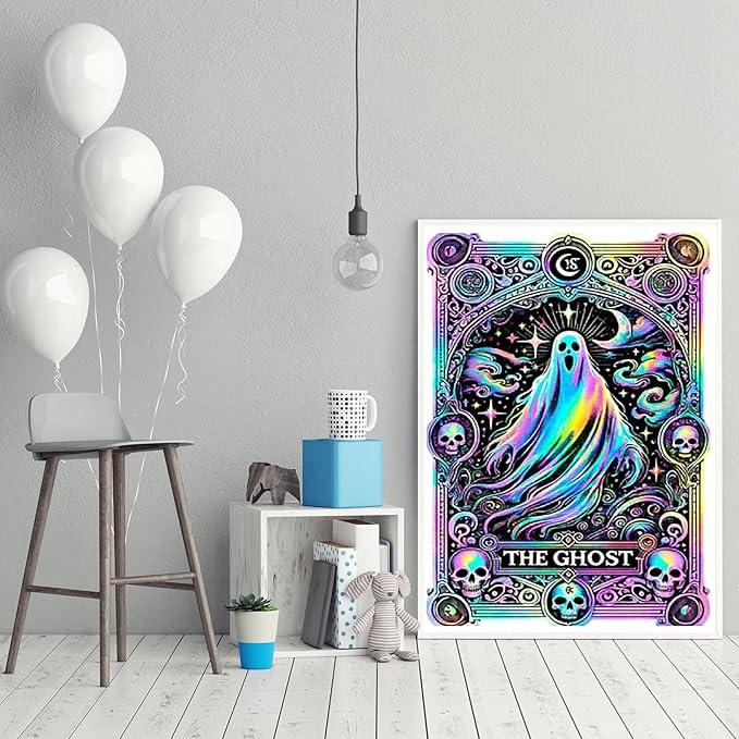 CZYWJMEI 5D Halloween Diamond Painting Kits for Adults Beginners,DIY Ghost Diamond Art,Full Round Drill Diamond Dot Gem Art Kits,Home Wall Decor 12x16 Inch