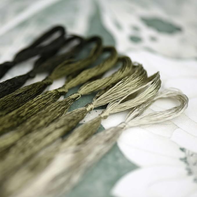 Natural 100% Silk Thread, Handmade Embroidery Thread Silk Floss 8 Colors 110m Each (61)