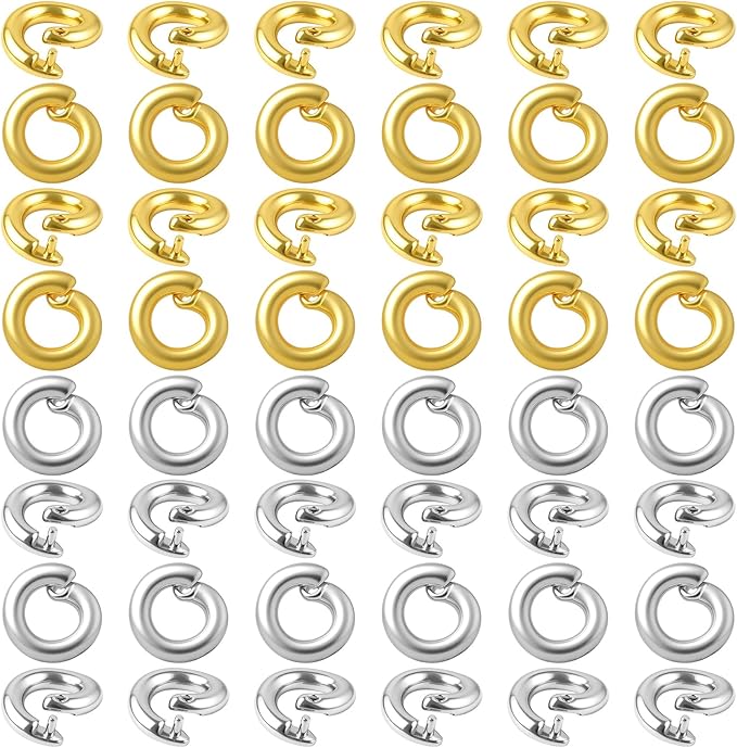 50 Pcs Gold Jump Ring for Jewelry Making, OD 5.5mm ID 3mm Locking Jump Rings, Jump Rings for Charms, Necklace, Pendants, Bracelet, Keychain, Jewelry Making (Gold+Silver)