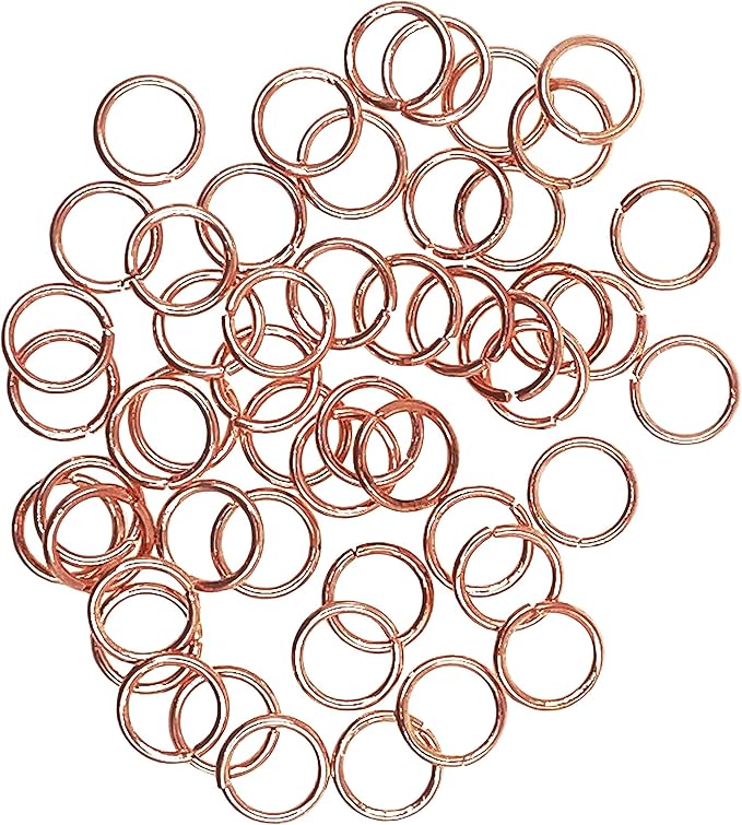 Mandala Crafts Assorted Rose Gold Color Jump Rings Jewelry Findings Metal O Rings for Jewelry Making Supplies - 1250 4mm to 10mm Small Open Jump Rings Kit for Necklace Earring