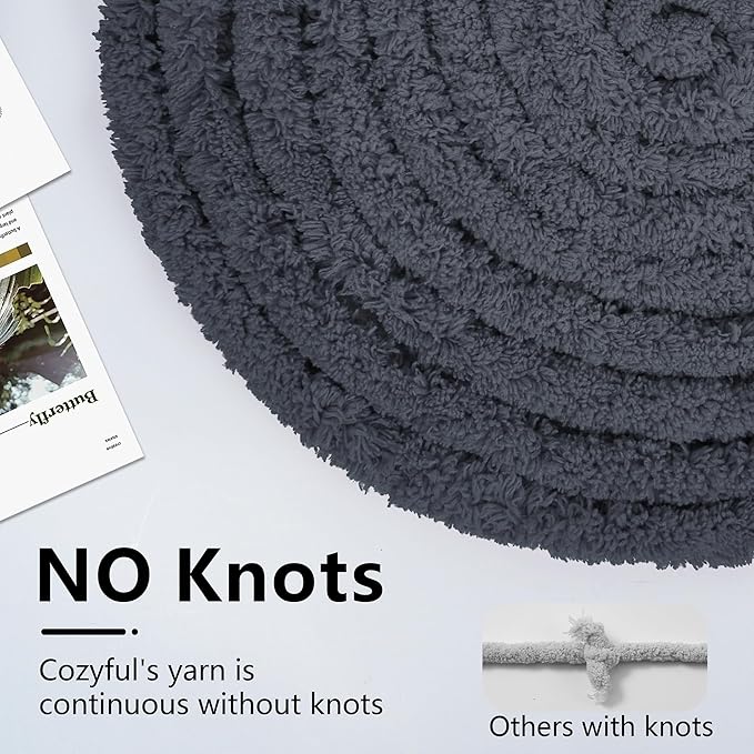 Chunky Yarn for Hand Knitting - #10 Chunky Chenille Yarn, Jumbo Big Thick Chunky Yarns for Crocheting, Super Bulky Chunky Knit Blanket Yarns, 8 Skein (25 yds 8 oz Each Skein), Charcoal Grey