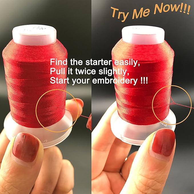 New brothreads 40 Colors 100% Polyester Machine Embroidery Thread 550yd with Thread Nets - Compatible for Home-Based Embroidery Sewing Machine
