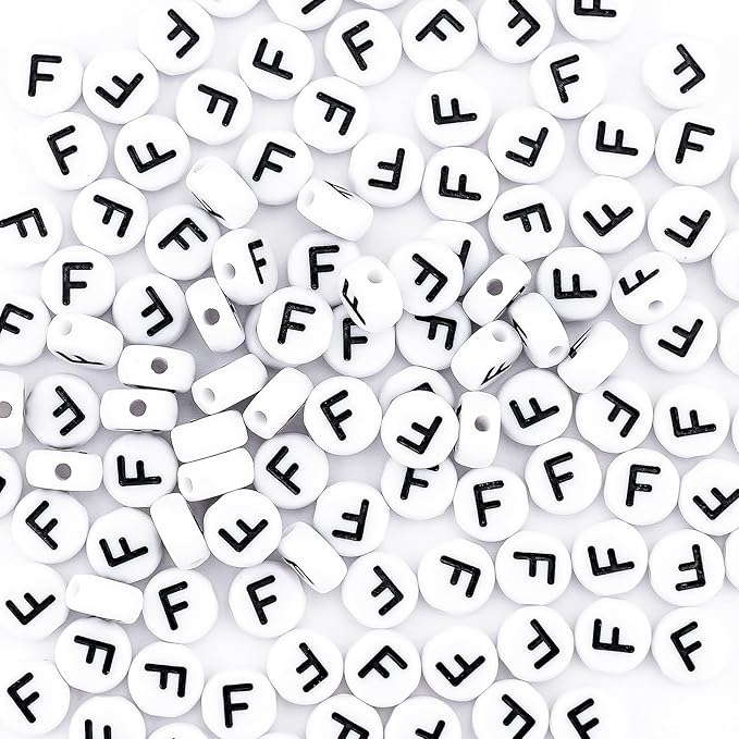 sunrica 300pcs round clay letter beads for charms bracelets making 4x7mm individual white alphabet beads f