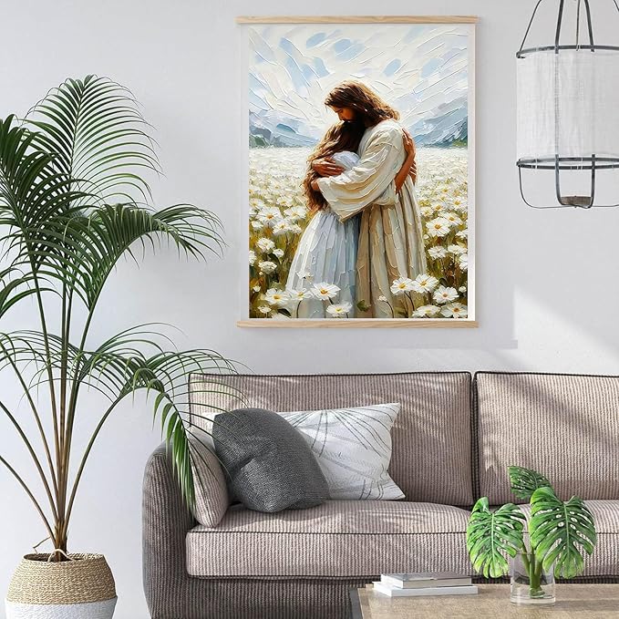 igoodom Jesus Diamond Art Kits for Adults, Jesus Diamond Painting Kit, Full Drill Round Diamond Art Kits, DIY Gem Art and Crafts for Home Wall Decor Gift 12x16inch