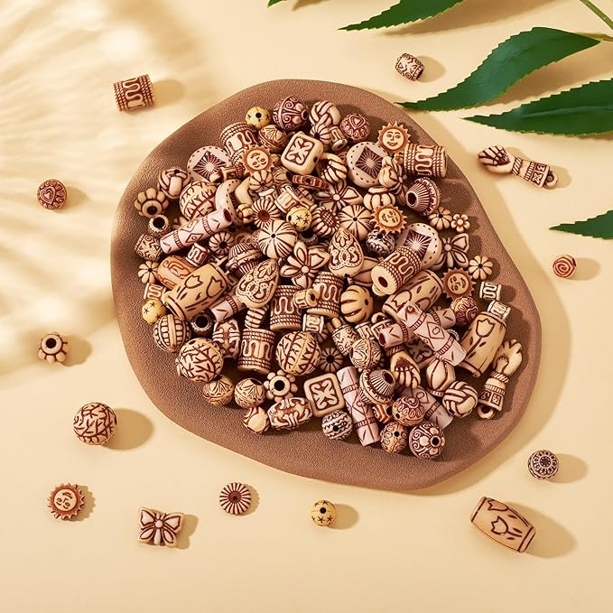 Cheriswelry Assorted Acrylic Beads Vintage Beads Bracelet Making Set Flat Round Butterfly Tube Bead Colorful Aesthetic Bead Spacers 9-30mm for Necklace Phone Lanyard Jewelry Making (100G)