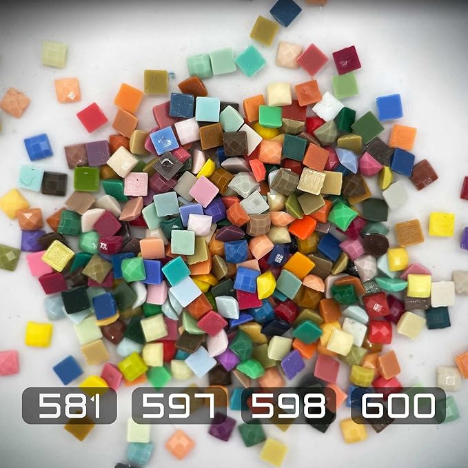 Diamonds Painting Accessories,Replacement for Missing Square Drills 581 597 598 600,Rhinestone Resin Diamond Drill,4 Colors Beads Gems Stones,3500pcs per Color
