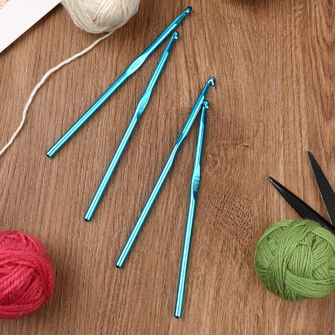 Abeillo 12PCS 5mm Crochet Hooks US Size H/8 Small Crochet Hook Set, Aluminum Crochet Needles for DIY Yarn Craft, Knitting Needles for Beginners Women Adults