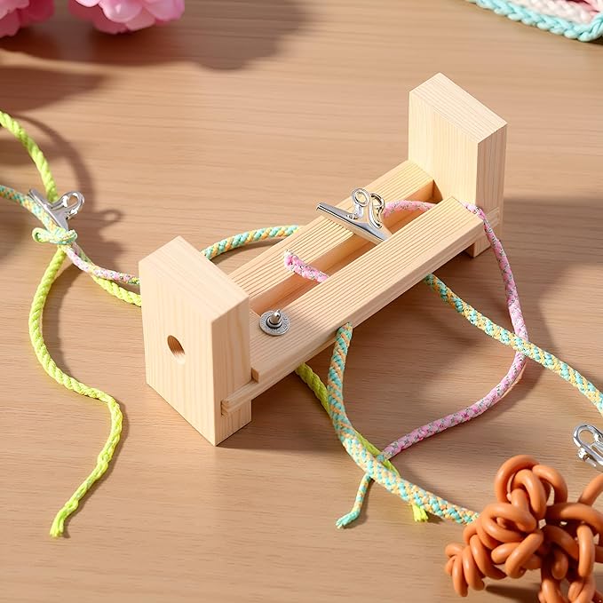 Cauaoa Paracord Jig Bracelet Makers | Wooden Jig Bracelet Maker with Bracelet Makers Knotters Tool Kit,Jig Bracelet Braiding and Weaving DIY Craft Tool Kit Braiding Weaving, Arts, Crafts and Sewing