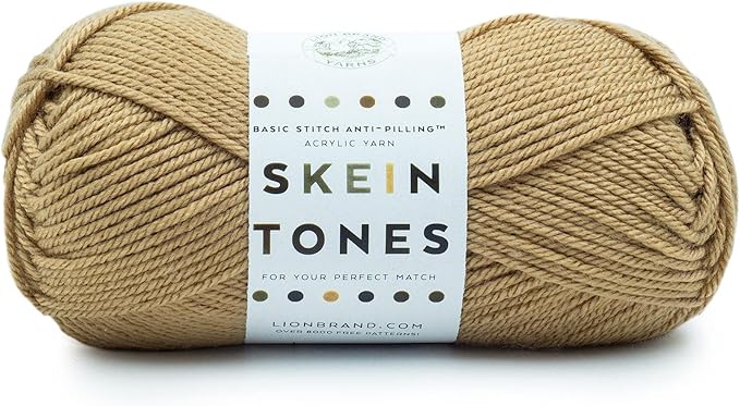 Lion Brand Yarn Basic Stitch Anti-Pilling Yarn for Crocheting, Knitting, and Crafts, Hazelnut, 1 Pack