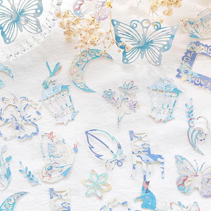 160Pcs Artistic Hollow-Cut Scrapbook Papers, Vintage-Style Decorations for Journaling, DIY Journaling Kits, Junk Journal Supplies
