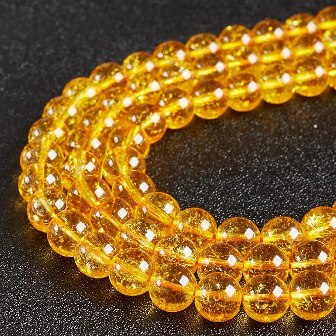 100pcs 6mm citrine beads natural gemstone beads round loose beads for jewelry making