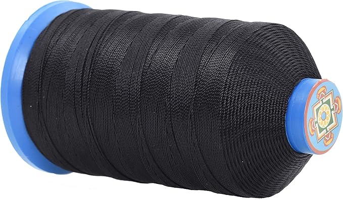 Mandala Crafts Size 207 630D T210 Bonded Nylon Thread - Black 800 YDs Tex 210 Heavy Duty Sewing Threads for Leather, Jeans, Weaving, Outdoor Marine Upholstery