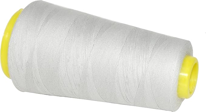 Mandala Crafts Silver Thread Cones for Machine and Hand Quilting - 2400 Yds 50 WT Multiple Purpose Mercerized 100% Cotton Threads for Sewing Machine Serger Embroidery