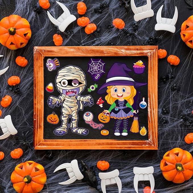 smilinfit halloween stickers for kids, diy crafts halloween goodie bag stuffers, party games activities pumpkin stickers party favors decorations supplies