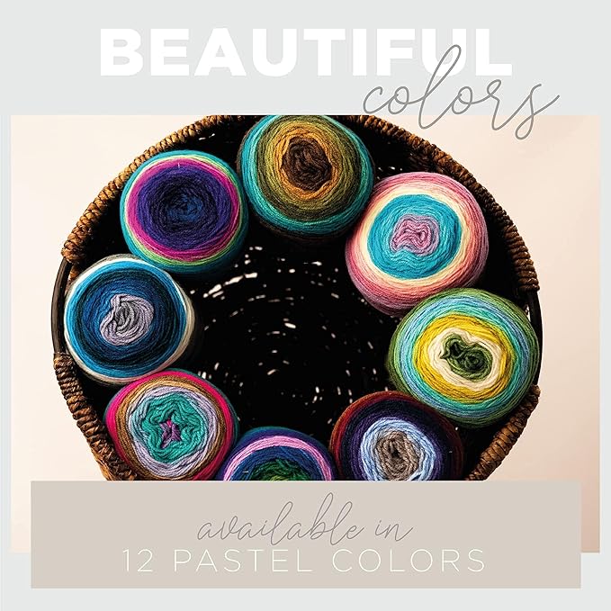 Lion Brand Yarn, Mandala Ombré Variegated Yarn for Crocheting, Knitting, and Crafts, Tranquil, 3 Pack, Soft, Acrylic Fiber for Cozy Blankets, Worsted Weight Sweaters and Colorful Shawls