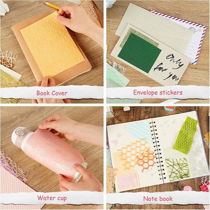 160 Sheets Textured Scrapbook Paper and Mesh Fabric Assorted Set, 10 Color Schemes Mixed Handmade Craft Mulberry Special Paper for Scrapbooking Junk Journaling Supplies, 4.7x6.69 Inch