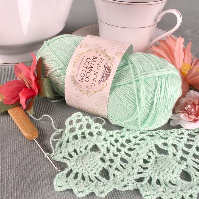 JubileeYarn Baby Soft Rayon Derived From Bamboo Cotton Yarn - 50g/Skein - Variety Pack - 8 Skeins