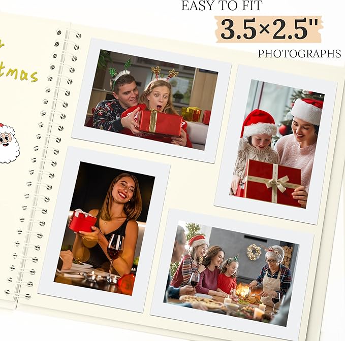 Scrapbook 7x7 Inch DIY Scrapbook Album Hardcover Kraft Paper Scrap Book Photo Albums 40 Pages Perfect for 4x6 / 5x7 Photos Memory Book for Family, Wedding