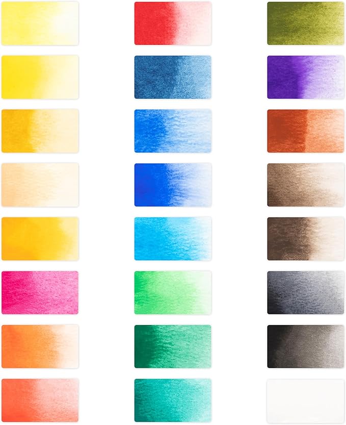 Castle Art Supplies 24 X 12ML Watercolor Paint Set | New Improved Formula | Value for Adult Artists | Quality, Intense Colors | Just Squeeze the Tube, Mix with Water and Get Creative (New Improved Formula)