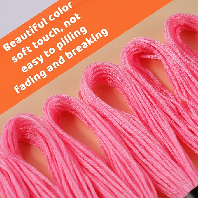 14 Skeins Pink Cotton Embroidery Floss - Cross Stitch Thread Set,Embroidery Thread for Friendship Bracelets