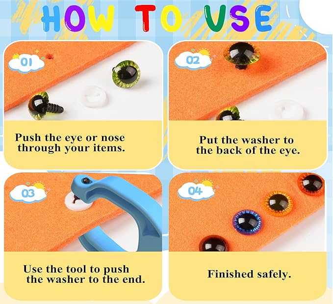 GEOCCI Safety Eye Tool Auxiliary Tool for Attaching Safety Eyes for Crocheting Safety Eyes Crochet Tools for Amigurumi Crochet & Stuffed 5-30mm Animal Eyes Making Supplies Tool（Blue 1pcs）