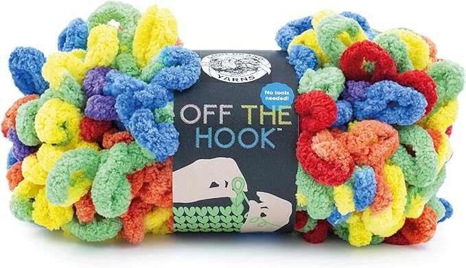 Lion Brand Off the Hook Yarn, Bulky No-Needle Craft Yarn for Finger Knitting, Cosmic Dust, 1 Pack