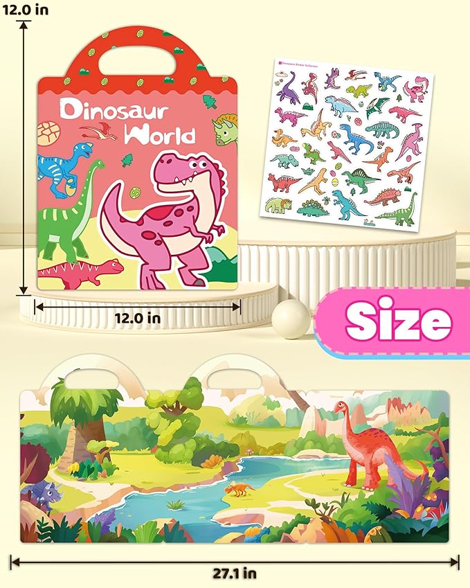 walenced reusable sticker book for toddlers, stickers for kids, toddler craft activities, toddler travel toys ages 3 and up boy girl birthday gifts