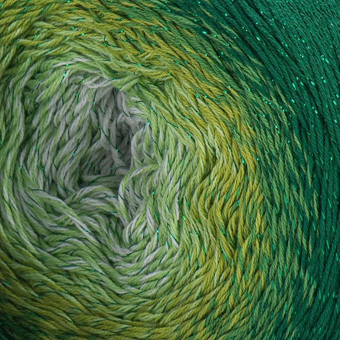 YarnArt Flowers Moonlight – Gradient Cotton Acrylic Yarn with Metallic Lurex, 9.17oz (250g), 1093 Yards – Shiny, Multicolor Cake Yarn for Crochet, Knitting, Shawls & DIY Projects (3283)