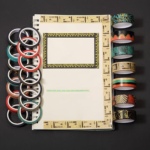 Mr. Pen- Washi Tape Set, 21 Rolls, Ethnic Elegance Design, Decorative With Measure Tape, Scrapbook Washi for Journaling, Craft