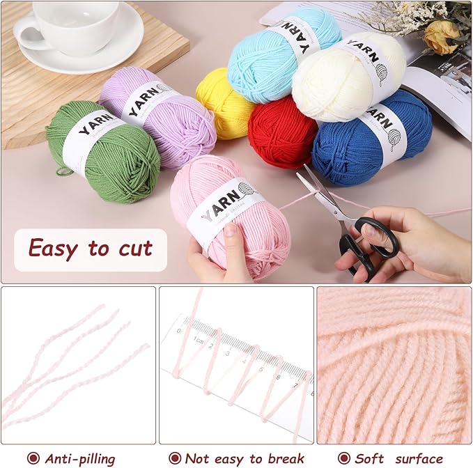 6Pcs Dark Pink Acrylic Yarn 790 Yard 4 Ply Soft Crochet Yarns Sport Weight Yarn,[for DIY Crocheting Knitting Craft Blankets Hats]-300g