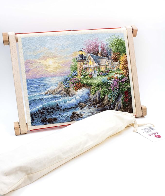 needlepoint embroidery frame with clips, cross stitch frame, tapestry frame, stitching frame (13.8' x 18.9')