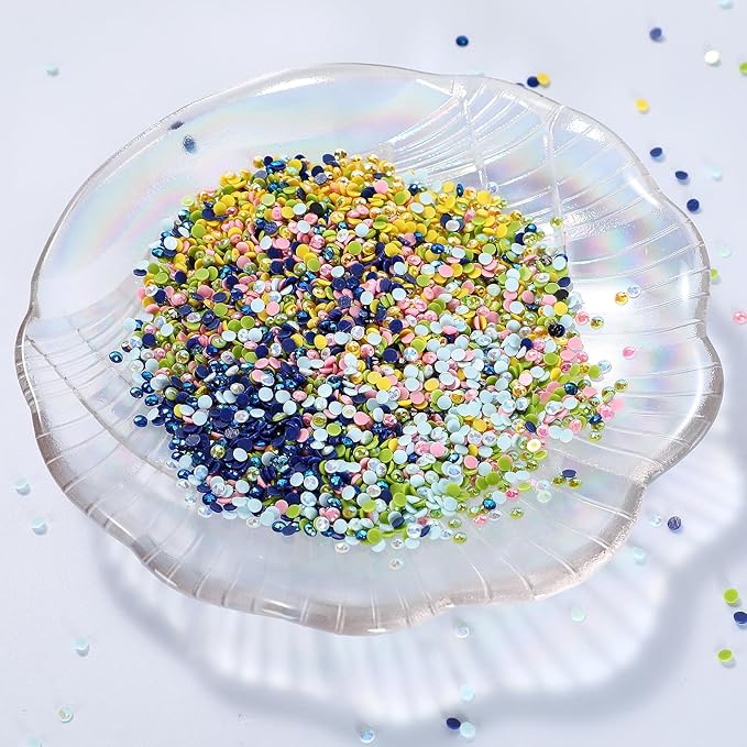 60000 Pcs 60 Color Rhinestones Diamond Painting Beads Flat Bottom Round Resin Beads Art Replacement Diamonds for DIY Craft Diamond Painting Accessories(Novel Color)
