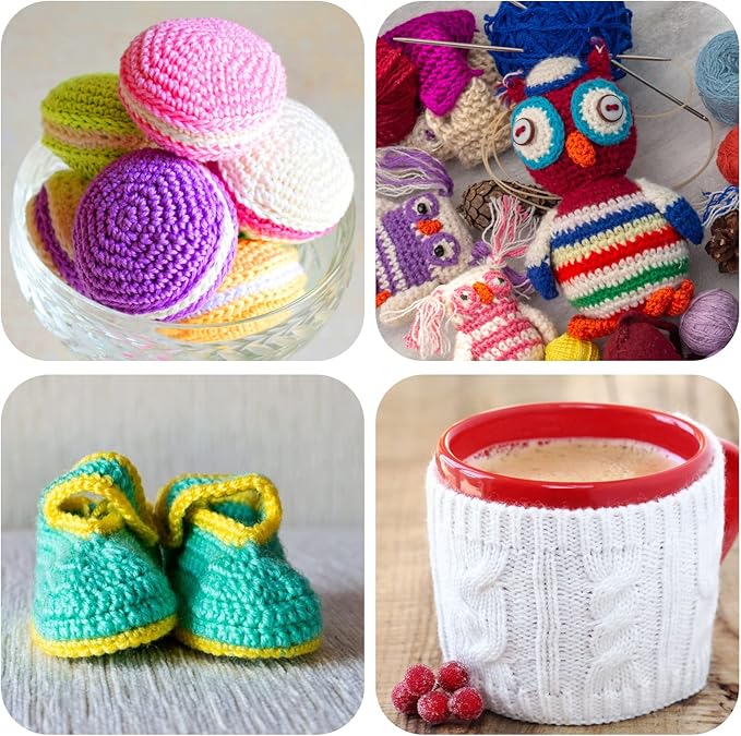 Yinsun 12 Christmas Skeins Acrylic Yarn Mini Craft Yarn 100% Acrylic Yarn for Crocheting, Starter Crochet Bulk Yarn for Child, Adult Knitting Crochet & Crafts (12 x 15g)