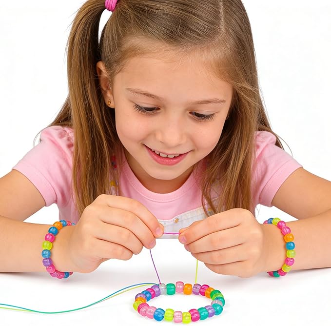 1000pcs Pony Beads, 15 Color Kandi Beads for Bracelets Making Kit, Hair Braids Crafts Jewelry Making Crafts Friendship Necklace Earrings DIY (Night Light Mixed Color)
