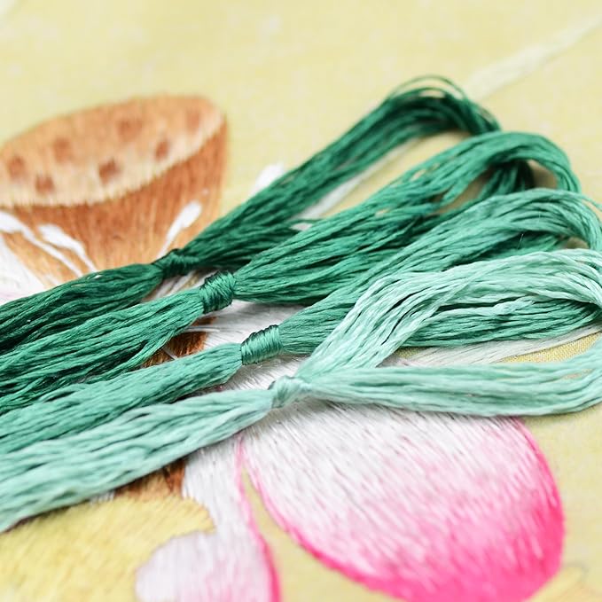 4 Skeins Mulberry Silk Floss Embroidery Thread Floss-Cross Stitch Threads China Silk Woven Jewelry Threads DIY Sewing Kits (03)