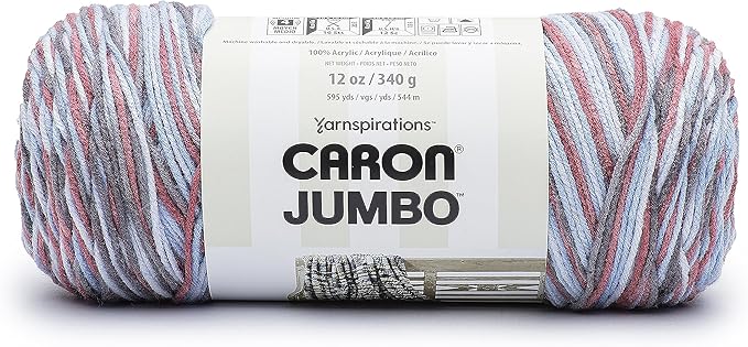 Caron Jumbo Berry Ice Yarn - 2 Pack of 12oz/340g - Acrylic - #4 Worsted (Medium) - 595 Yards - Knitting & Crochet