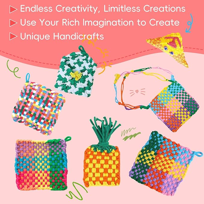 Weaving Loom Refill Loops, 1000PCS Potholder Loops for 7-10 Inch Loom, Weaving Bands DIY for Kids, Ideal Gifts for Girls Ages DIY Crafts Supplie (12 Rainbow Colors (1000 Loops))