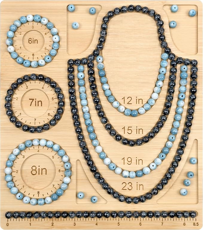 Petoysoso Bead Boards for Jewelry Making, Bamboo Beading Board for Necklace & Bracelet,Jewelry Making Supplies,Bead Tray Supplies DIY